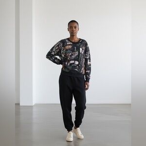 MM6 Maison Martin Margiela Black and Green Graphic Top